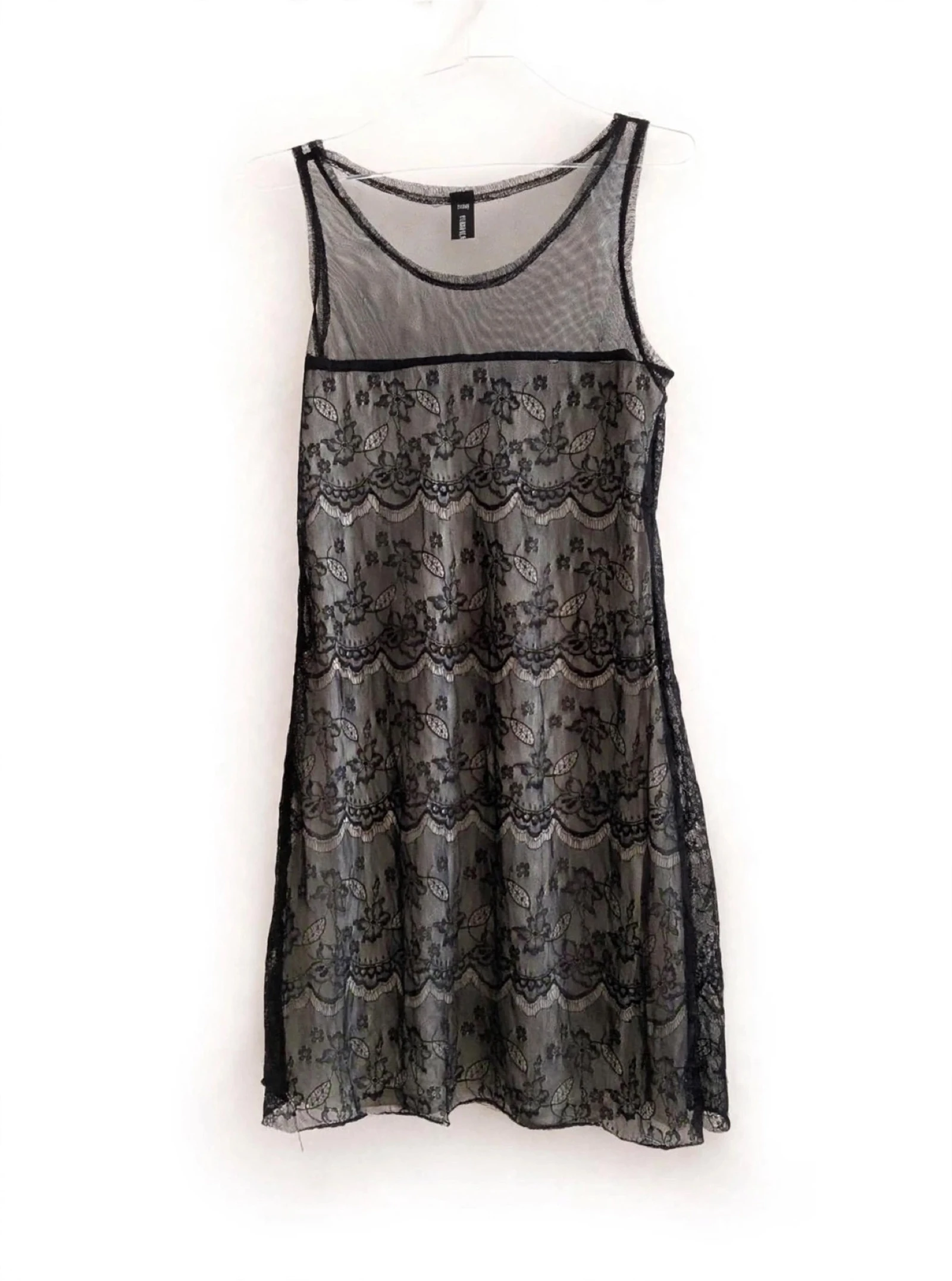 Robe débardeur dentelle noire transparente 36/38 S/M - Bohème chic